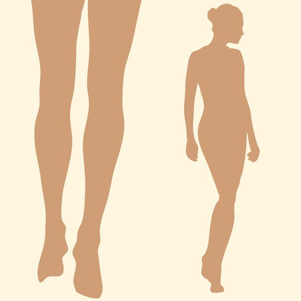 mujer con bonitas piernas y piel siluetas - Foto, afbeelding