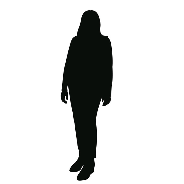 女性の歩行体のシルエットベクトル - ベクター画像