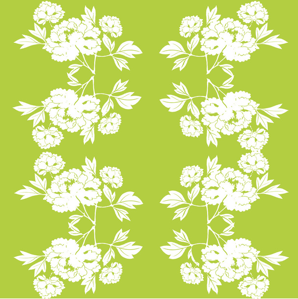 Білі квіти на безшовному зеленому фоні
 - Фото, зображення