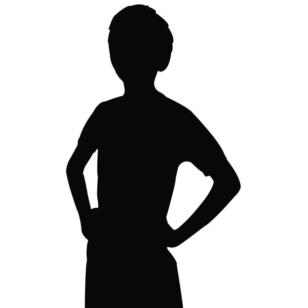 un vecteur de silhouette tête de garçon - Vecteur, image