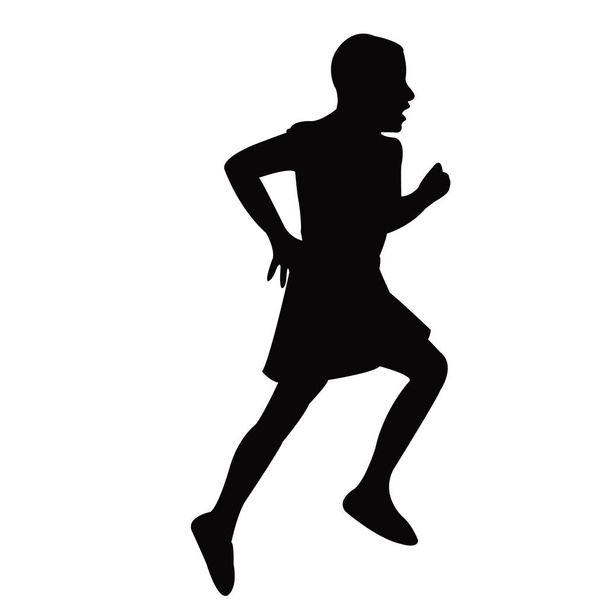 une fille courir corps silhouette vecteur
 - Vecteur, image