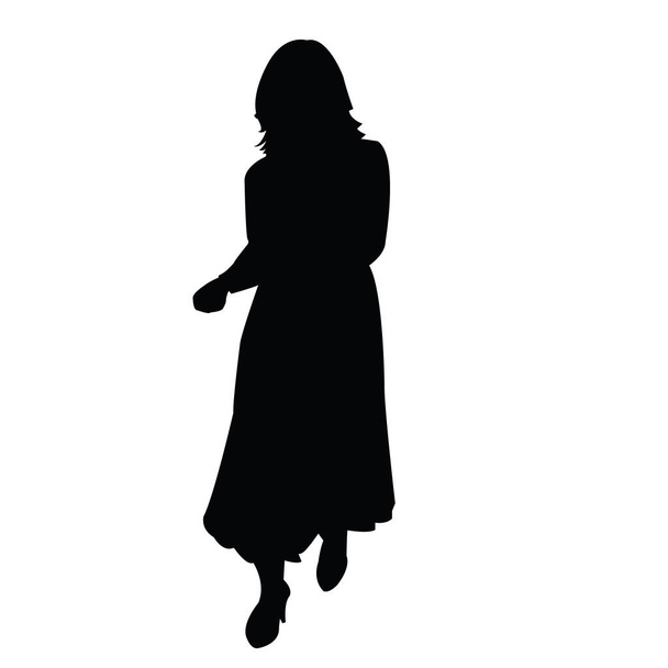 Вектор силуэта идущей женщины - Вектор,изображение