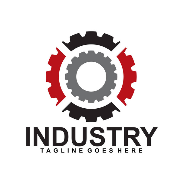 Endüstriyel şirket için ikon logosu tasarımı - Vektör, Görsel