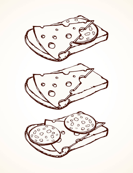 Pedaço de pão. Desenho vetorial
 - Vetor, Imagem