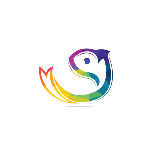 Fish vector logo design. Fishing logo concept. - Vector, Image