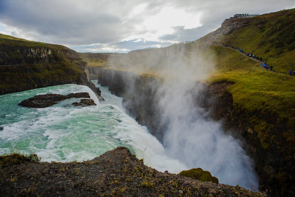 Gullfoss vízesés Izlandon - Fotó, kép