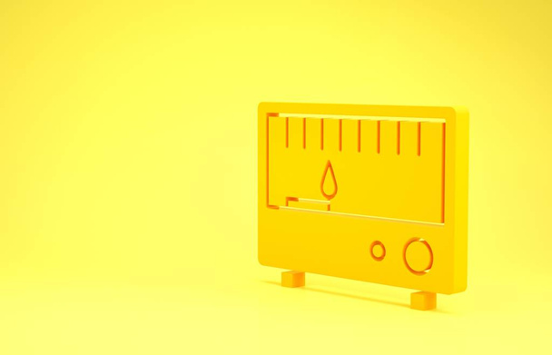 Yellow Electrical measuring instruments icon isolated on yellow background. Analog devices. Electrical appliances. Minimalism concept. 3d illustration 3D render - Photo, Image