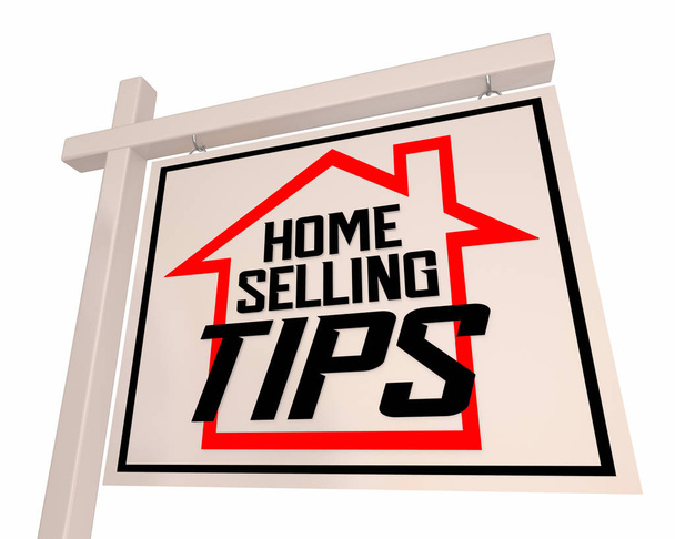 Casa Suggerimenti di vendita Casa in vendita Segno Consigli 3d Illustrazione
 - Foto, immagini