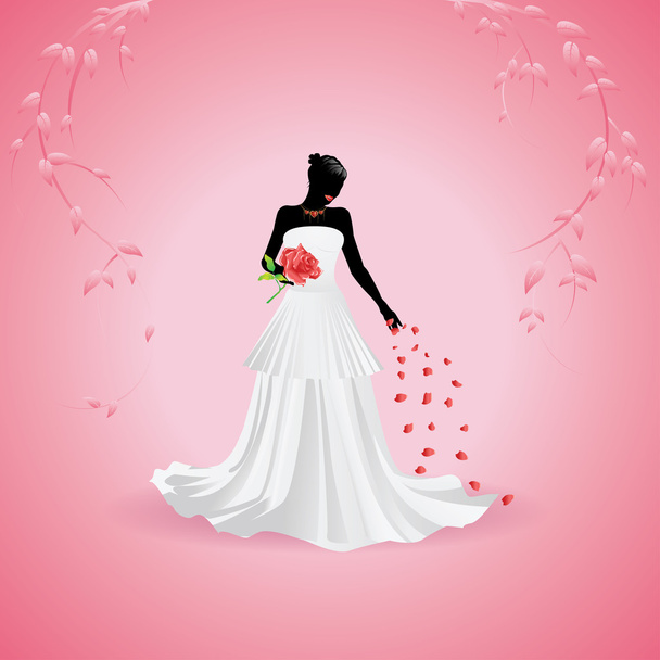 Bride silhouette - Vector, Image
