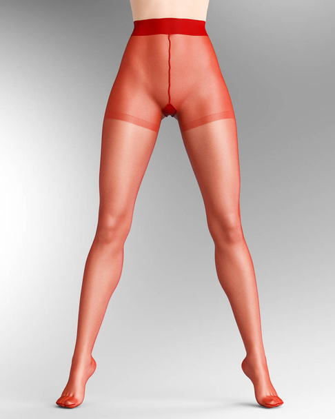 Long slender sexy legs woman nylon pantyhose. - Φωτογραφία, εικόνα