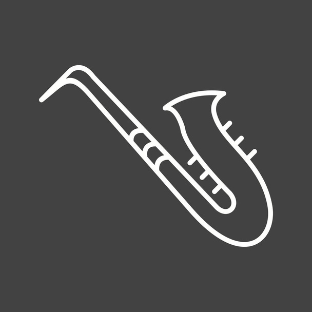 Icono único de la línea vectorial saxofónica
 - Vector, Imagen