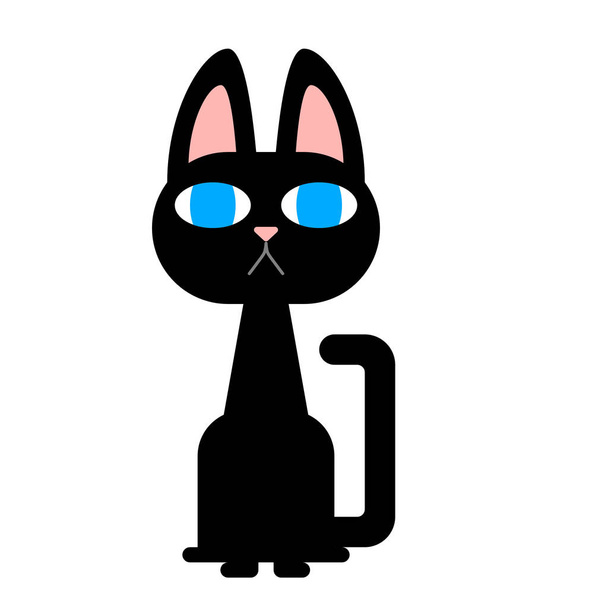 μαύρο εικονίδιο γάτα, απλά διανυσματική απεικόνιση  - Διάνυσμα, εικόνα