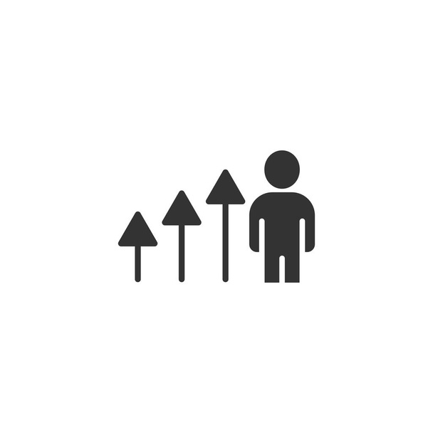 Personas con icono de flecha de crecimiento en estilo plano. Estrategia de trabajo vecto
 - Vector, imagen