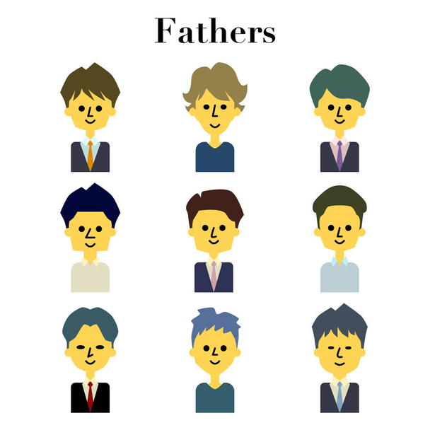 Father Faces Pattern, simply vector illustration  - Vector, Image