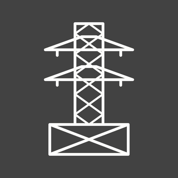 Icono de línea vectorial de torre de electricidad única
 - Vector, Imagen