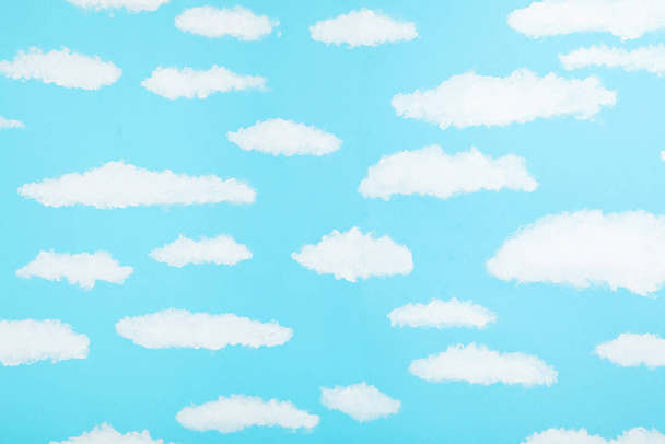 Blue sky painted on wall. Idea for baby room interior - Foto, immagini