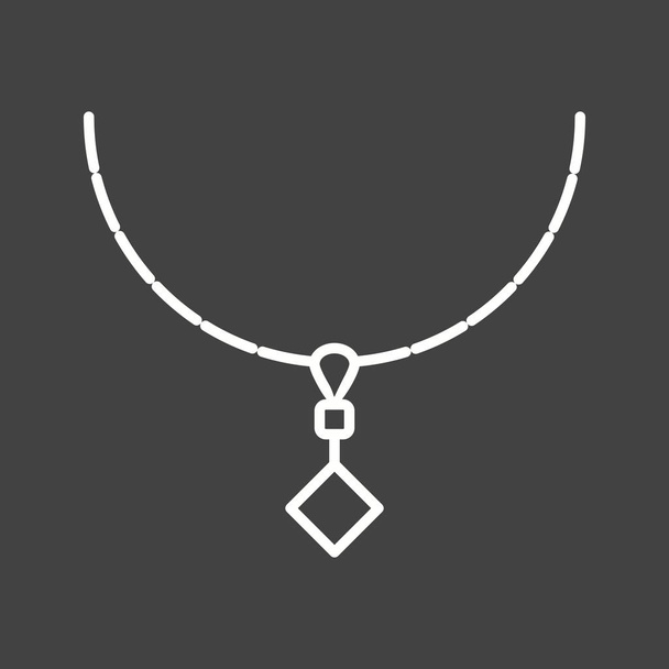 Unique Necklace Vector Line Icon - Vector, Image
