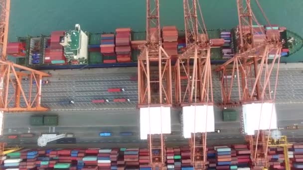 Luchtfoto van Container Port, Busan, Zuid-Kroea, Azië. - Video