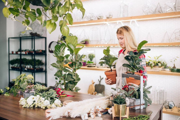professional florist woman at work - Fotografie, Obrázek