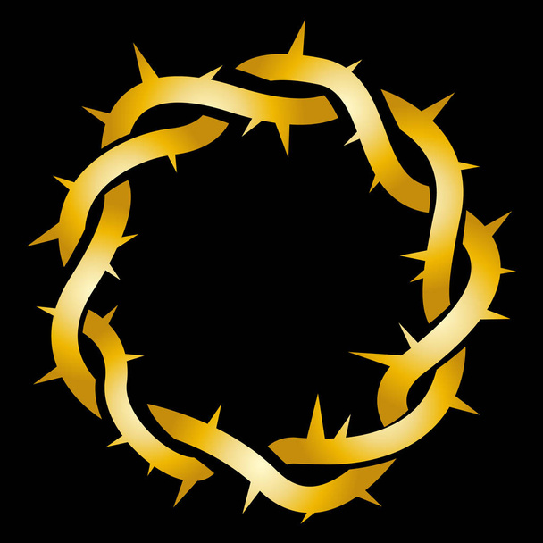 венец из шипов, пасха, религиозный символ христианства, нарисованный вручную векторной иллюстрацией логотип
 - Вектор,изображение