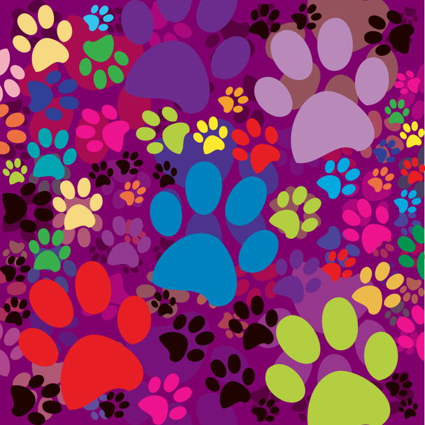 Colored background with paws - Photo, Image