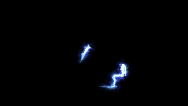 Bleu électrique numéro 4 révèlent sur fond noir. Animation 4K
. - Séquence, vidéo
