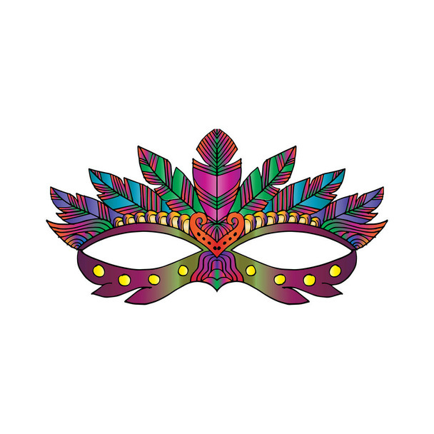 Máscara de Carnaval y confeti de diferentes colores
 - Vector, Imagen