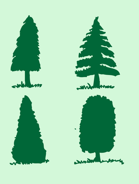 vektor stromy s listy - Vektor, obrázek