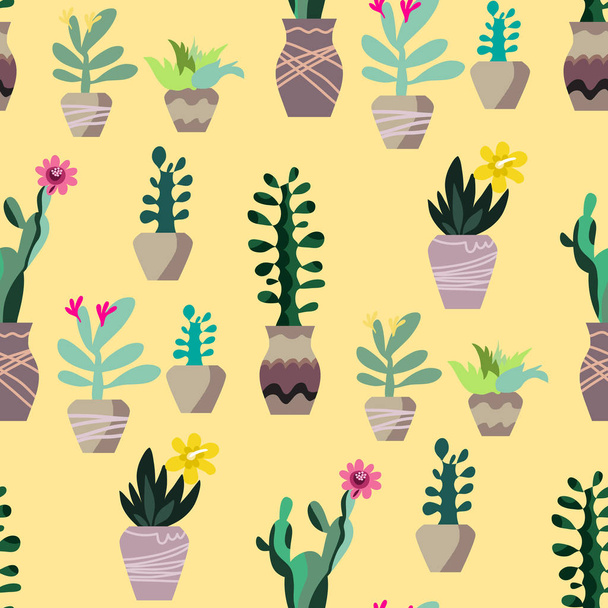 Cactus pattern1 - Wektor, obraz