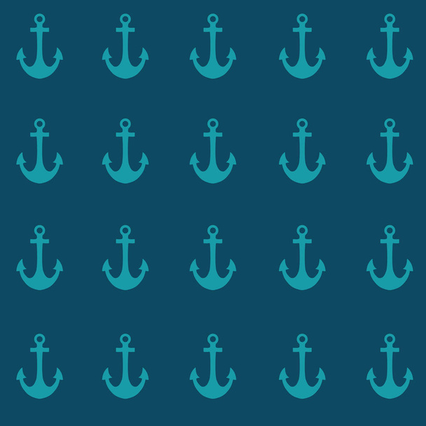 Vector blue aquamarine nautical seamless pattern background - Wektor, obraz