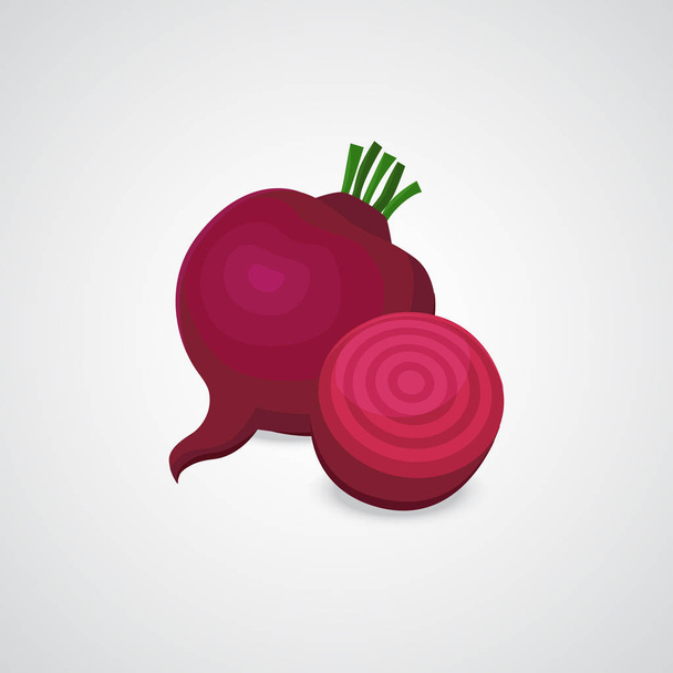 Beetroot vector icon on white. - Vector, Imagen