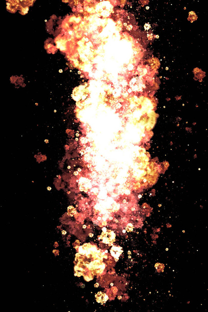 Esplosione palla di fuoco isolato su sfondo nero
 - Foto, immagini
