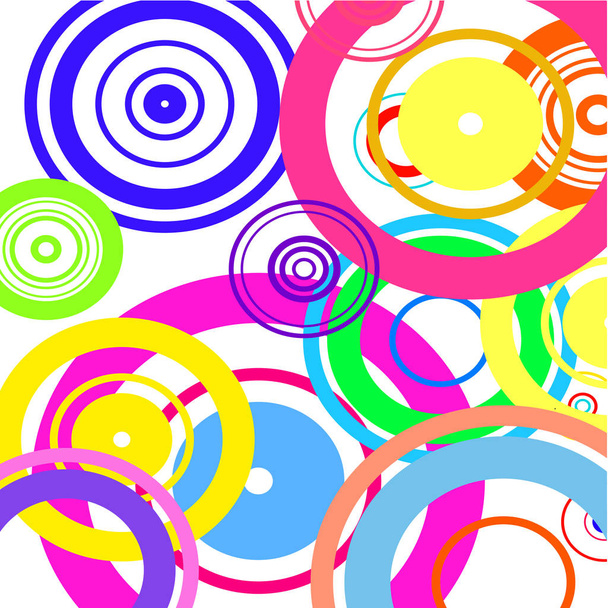 Multicolored rings on white background    - Vector, Image