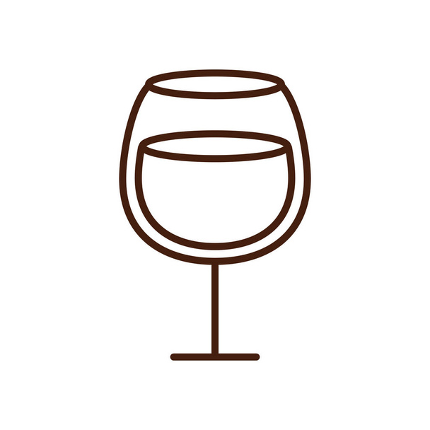copa de vino bebida icono aislado - Vector, Imagen