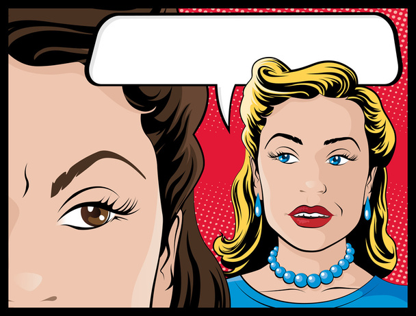 Comic Style Gossiping Women - Vector, Image