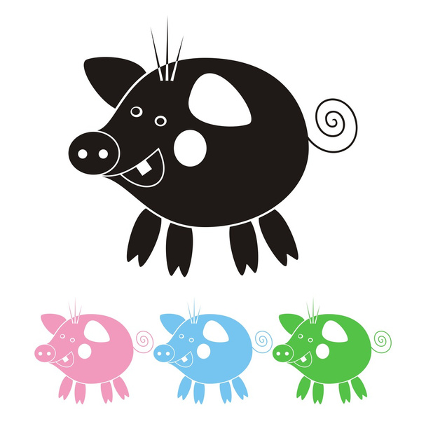 Porco negro
 - Vetor, Imagem
