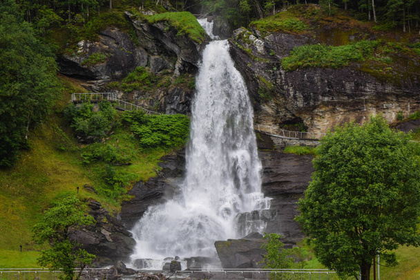 Steinsdalsfossen waterfall  in Norway. - Photo, Image