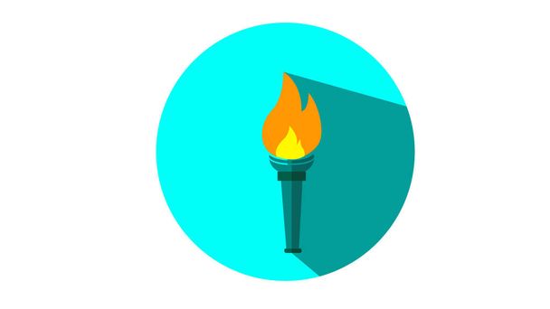 Εικόνα πυρσού που απομονώνεται στο λευκό. Ολυμπιακή φωτιά. Σύμβολο των Ολυμπιακών Αγώνων.  - Φωτογραφία, εικόνα