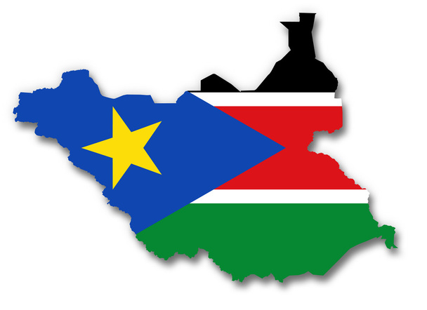 Mapa i flaga Sudanu Południowego - Zdjęcie, obraz