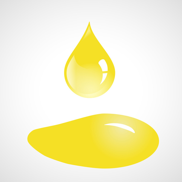 Drop and spill of sunflower oil - Vector, Image