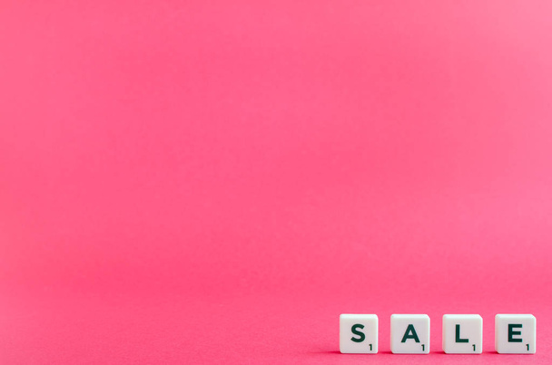 Wortverkauf auf rosa Hintergrund - Foto, Bild