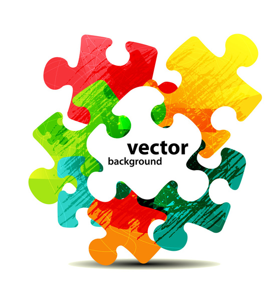 Abstract puzzle shape colorful vector design - Vector, afbeelding