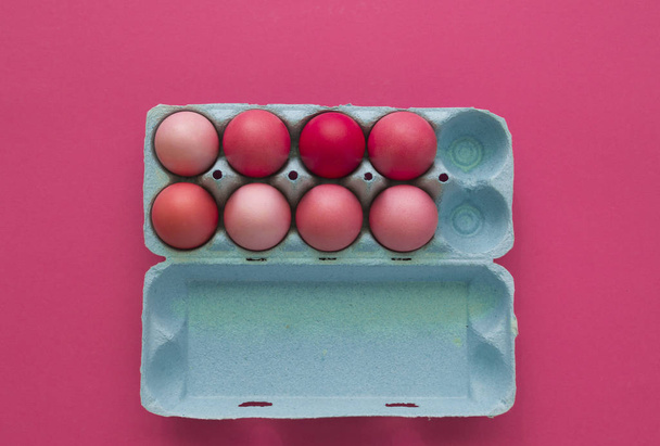 Easter holiday blue and pink eggs. - Foto, Imagem