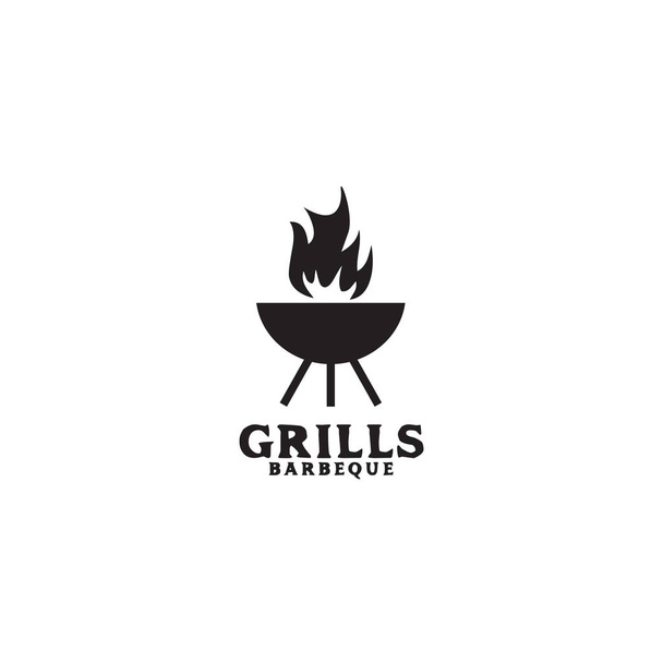Grill restaurante ícone logotipo design vetor modelo
 - Vetor, Imagem
