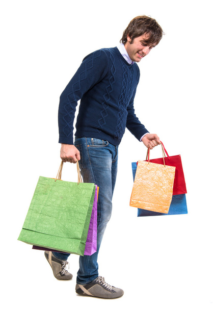 Handsome man with shopping bags - Foto, Imagem