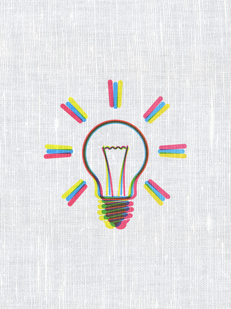 Finance concept: Light Bulb on fabric texture background - Fotografie, Obrázek
