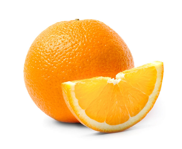 Sweet orange on white background - Fotoğraf, Görsel