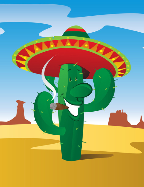 Cigarros que tocan cactus mexicanos
 - Vector, imagen