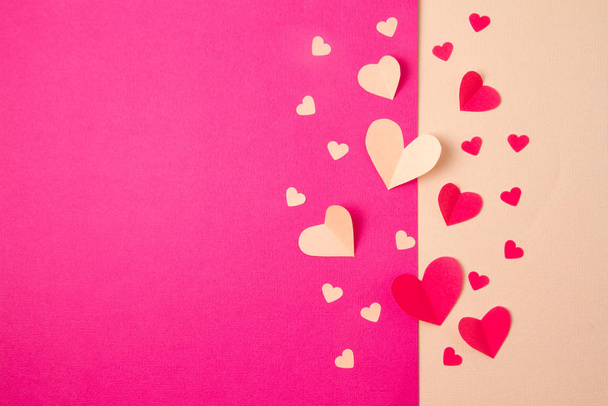 Фон бумажных сердец. Love, Sainte Valentine, mother 's day, birthday cards, invitation, celebration concept
 - Фото, изображение