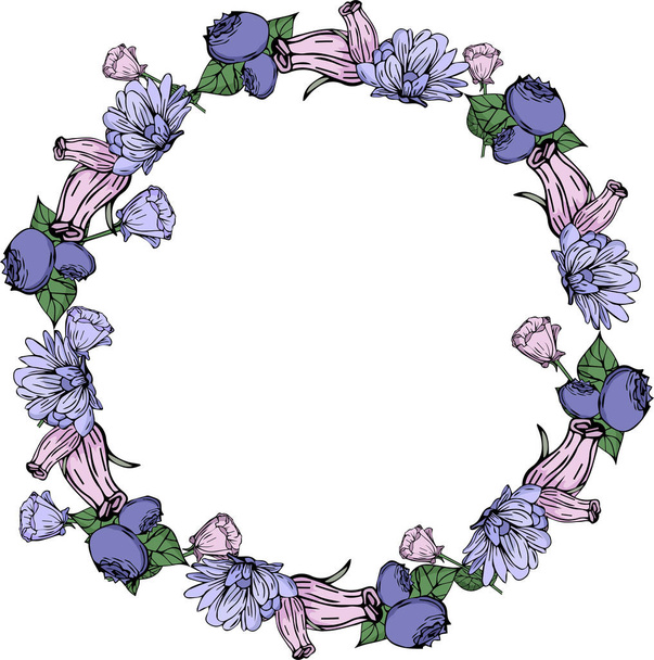 Flower frame, Wreath of flowers. - Foto, imagen